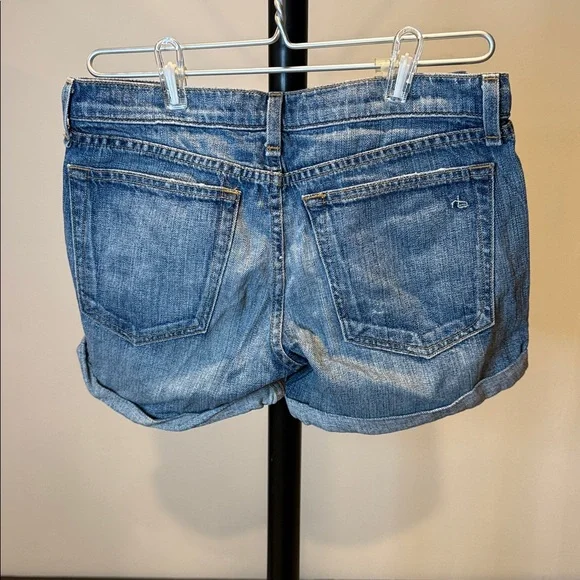 Aritzia Distressed Blue Denim Shorts - Picture 2 of 2